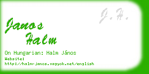 janos halm business card